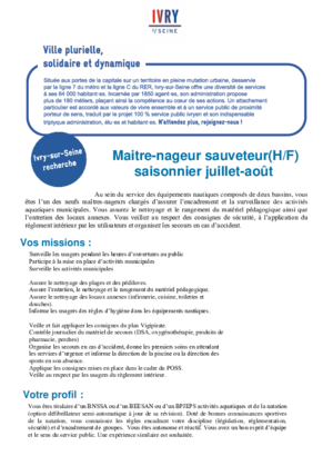 Maître_nageur_ sauveteur saisonnier (H/F)