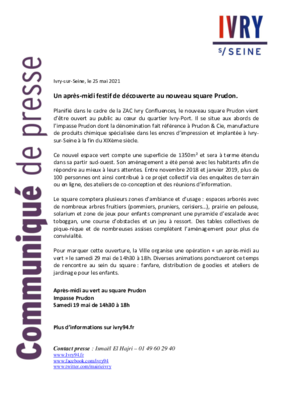 Operation un après-midi au vert au square Prudon - 25/05