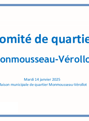 Comité de quartier - Janvier 2025