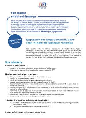 responsable de l'équipe d'accueil du CMPP