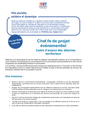 Chef-fe de projet événementiel