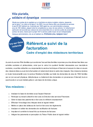 RÉFÉRENT-E SUIVI DE LA FACTURATION