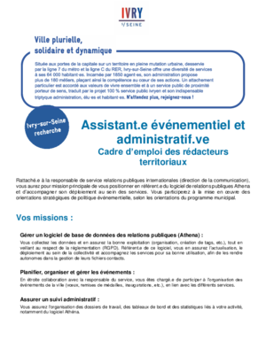 Assistant-e événementiel et administratif-ve
