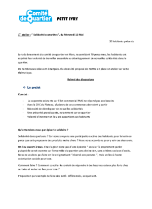 Atelier épicerie solidaire, 13 mai 2015