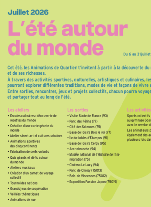 Programme des animations de Quartier
