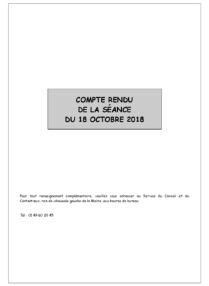 Compte rendu débats du CM du 18/10