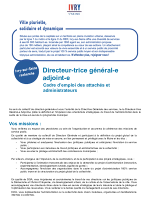 Directeur-trice Général-e Adjoint-e