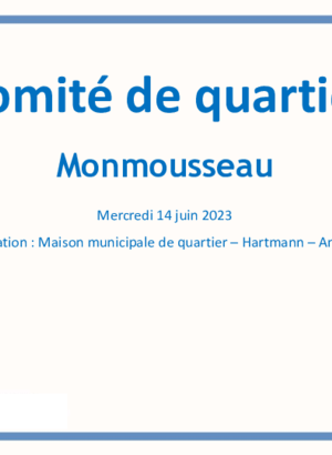 Comité de quartier - Juin 2023