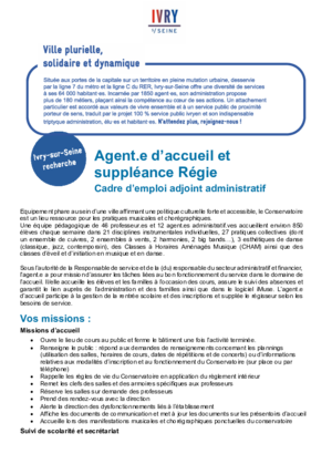 Agent d'accueil régie