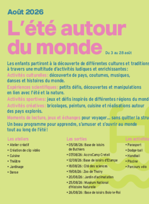 Programme des animations de quartier - Août